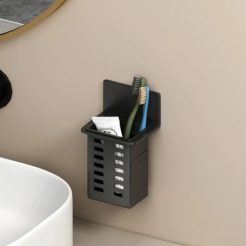 5-Pack Toothbrush Holder Bathroom Wall-Mounted Toothbrush Storage Rack Bathroom Organizer Rack Multifunctional Toothpaste and Toothbrush Box Bathroom Accessories No-Drill Wall-Mounted Bathroom Storage Rack Heavy-Duty T