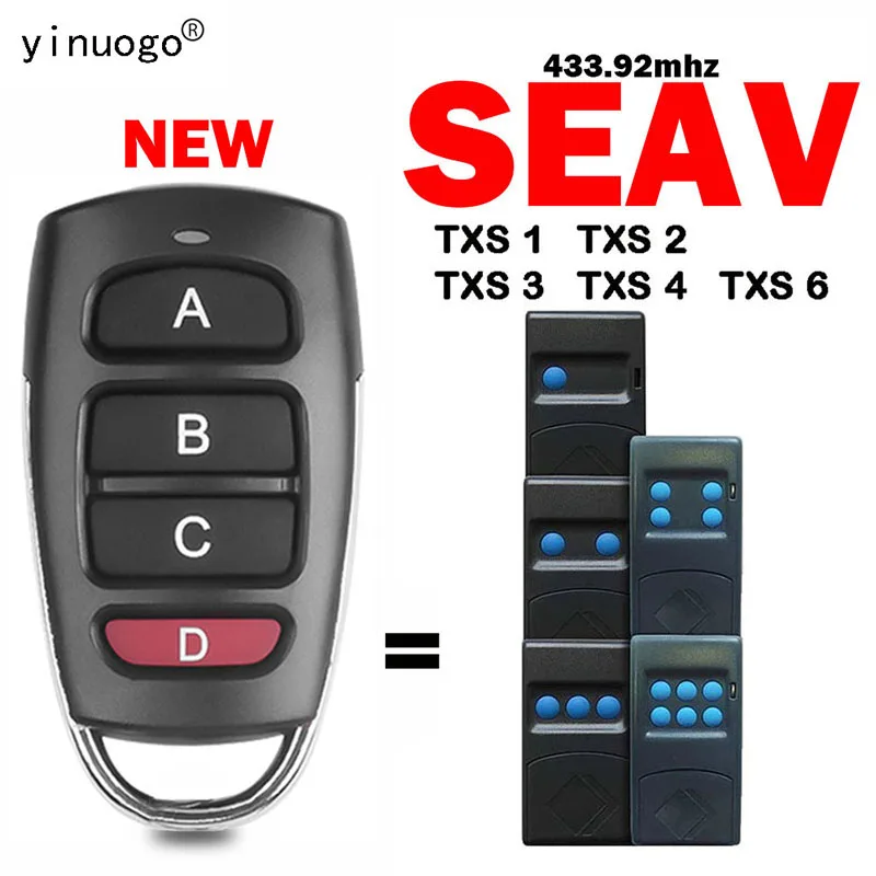 SEAV And BE HAPPY S1 S2 S3 SMART S2 S4 TXS1 TXS2 TXS3 TXS4 TXS6 Garage Door Remotes 433.92MHz Fixed Code Compatible.