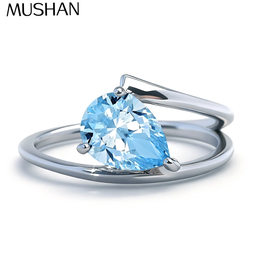 

Ювелирные изделия MuShan: Кольцо из стерлингового серебра 925 пробы с высокоуглеродистым бриллиантом, обручальное, подарок на День святого Валентина, вневременный стиль, женские кольца, изысканные ювелирные изделия