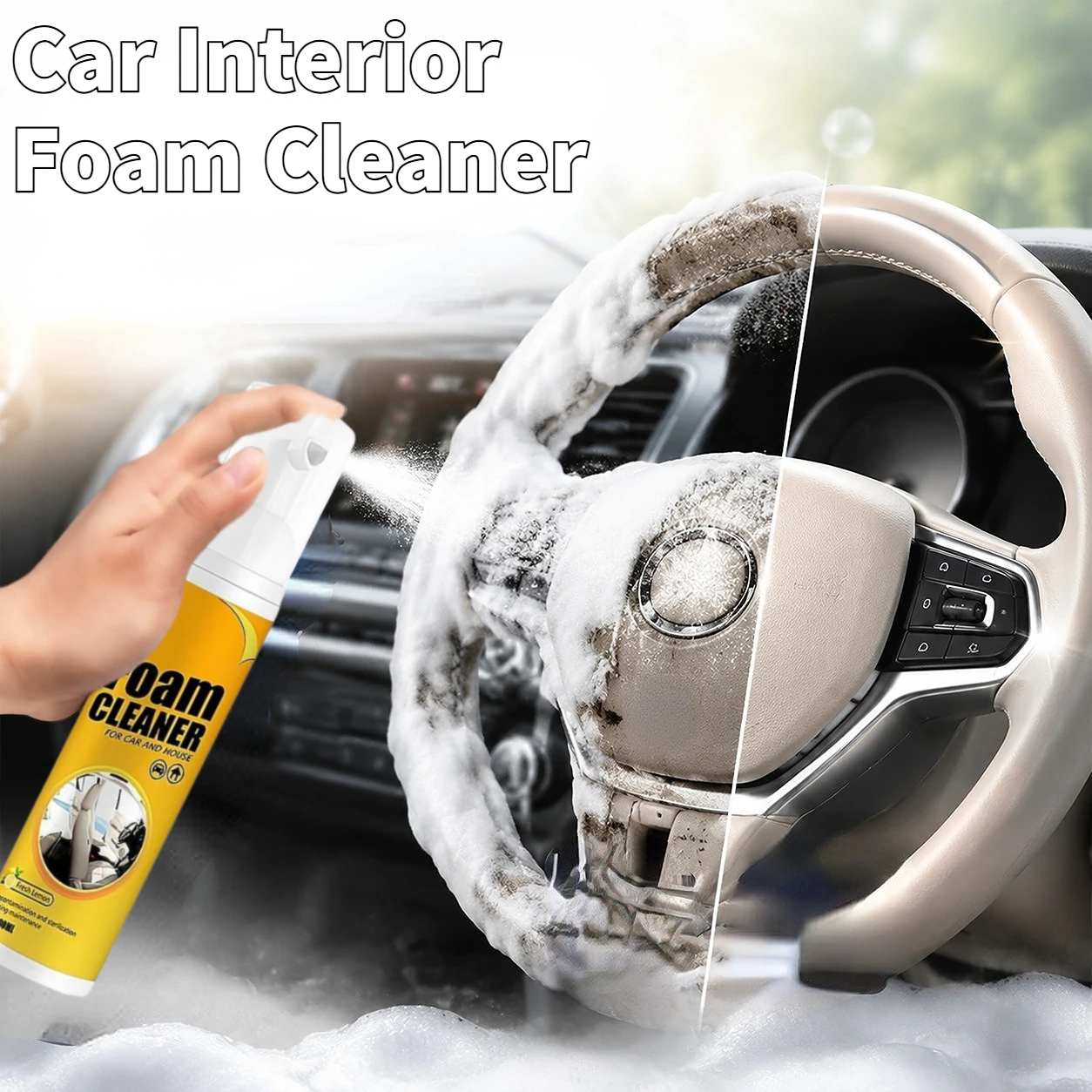 30-100ML Multifunctional Foam Cleaner For Car Interior Instrument Panel Seat Steering Wheel Stain Removal Foam Cleaner Spray