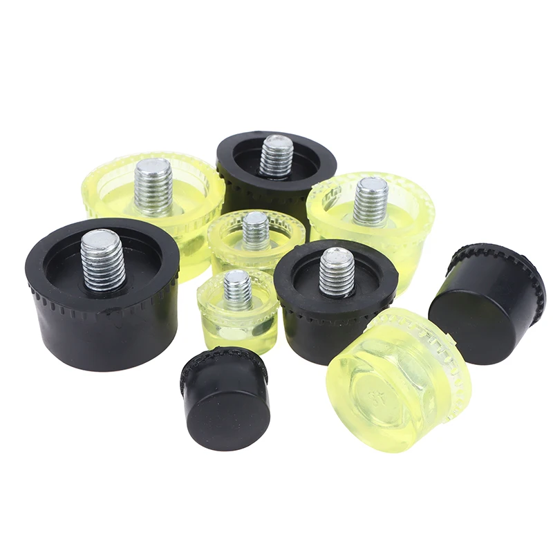 1 Pair Double Face Tap Rubber Hammer Head 25mm-45mm Adjustable 250g Yellow Black Replacement Striking Head for Tools