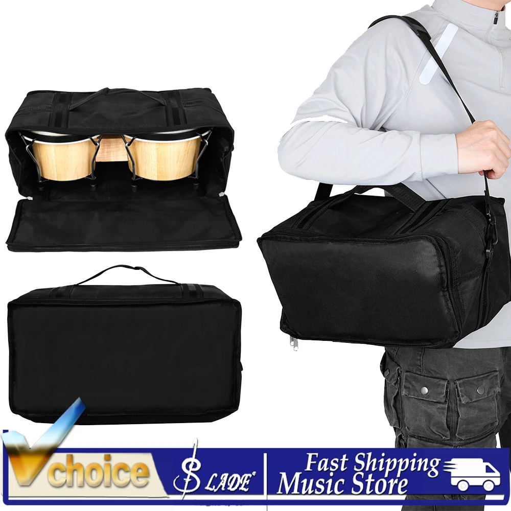 Bongo Drum Bag Oxford Cloth Handheld Satchel Cotton Waterproof Thickened Protect Drum Body Drum Bag Ideal for Music Lover