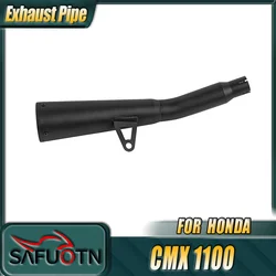 For CM1100 CMX1100 Exhaust Pipe Black Stainless Steel Long Type For Honda Rebel CM CMX 1100 2021-2024 2023 Motorcycle