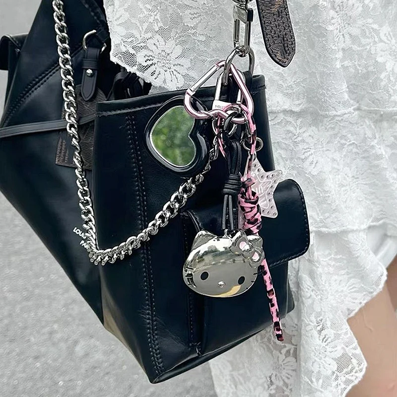 Sanrios Hellokittys miroir porte-clés Y2K sac à main pendentif filles amour coeur porte-clés sac décorations bijoux accessoires filles cadeau