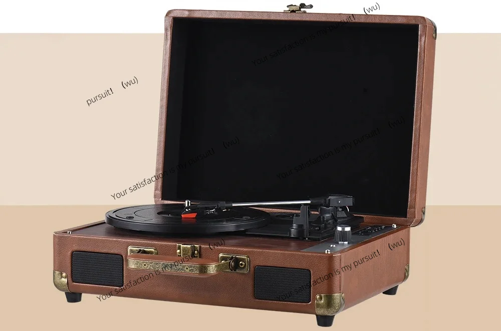 for 7/10/12inch Vinyl Records Turntable Portable Vintage Vinyl Record Player BT Phonograph USB Recording 33/45/78RPM