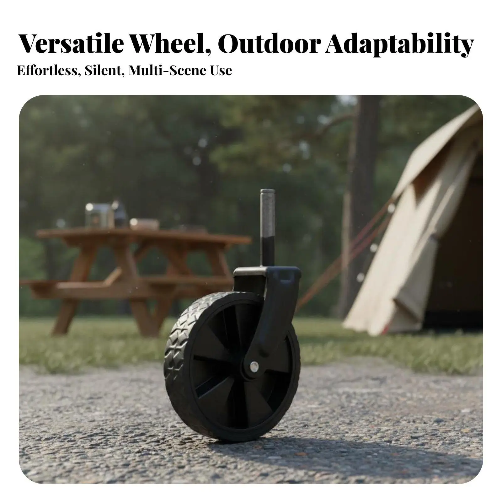 Heavy Duty Swivel Caster Double Bearing Camping Wagon Wheel Wear-Resistant Folding Cart Replacement Wheel for Campers,