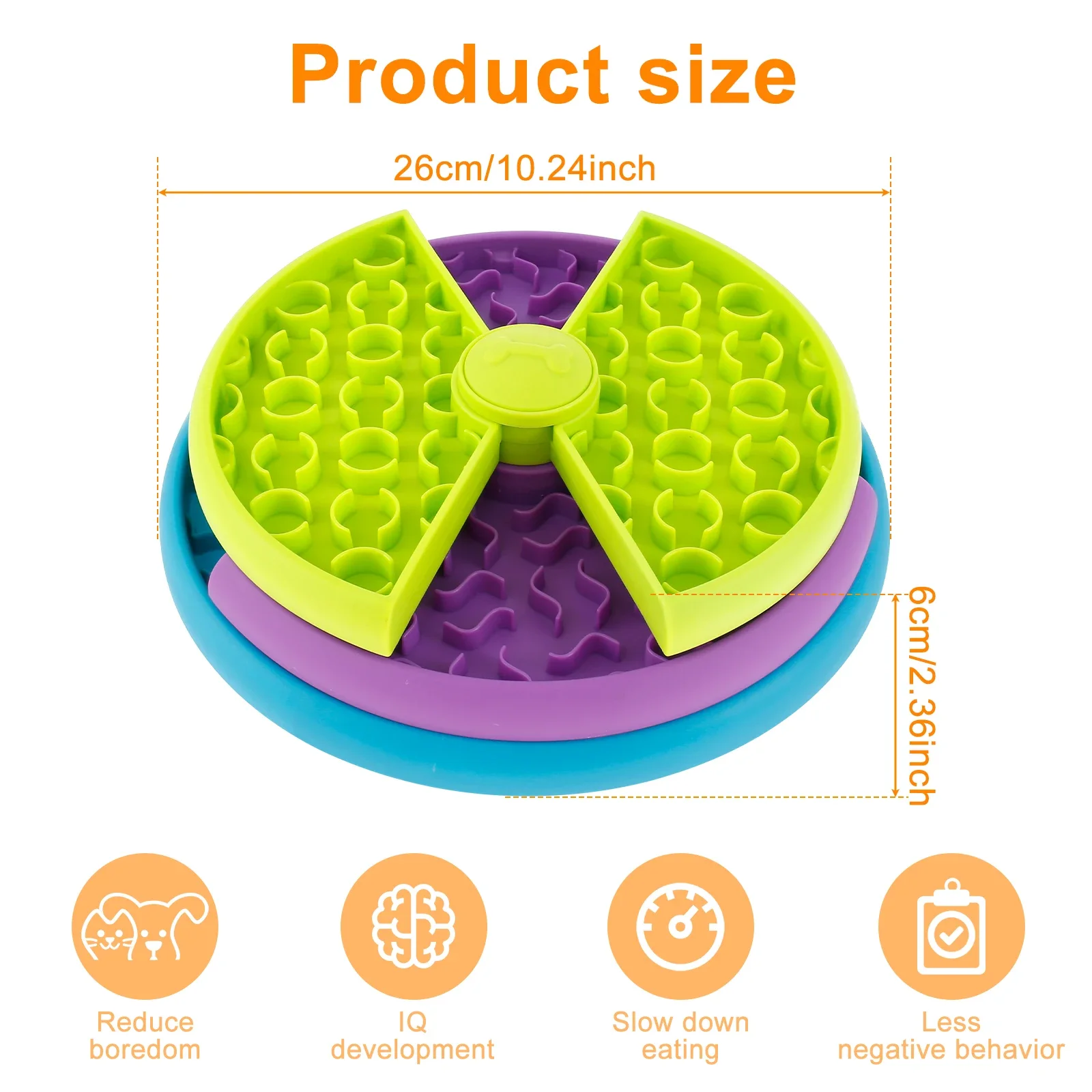 Pet Slow Food Bowl Dog 3-Layers Interactive Game Food Puzzle Feeder Choke-proof Non-slip Feeder Bowl for Small/Medium/Larger Dog