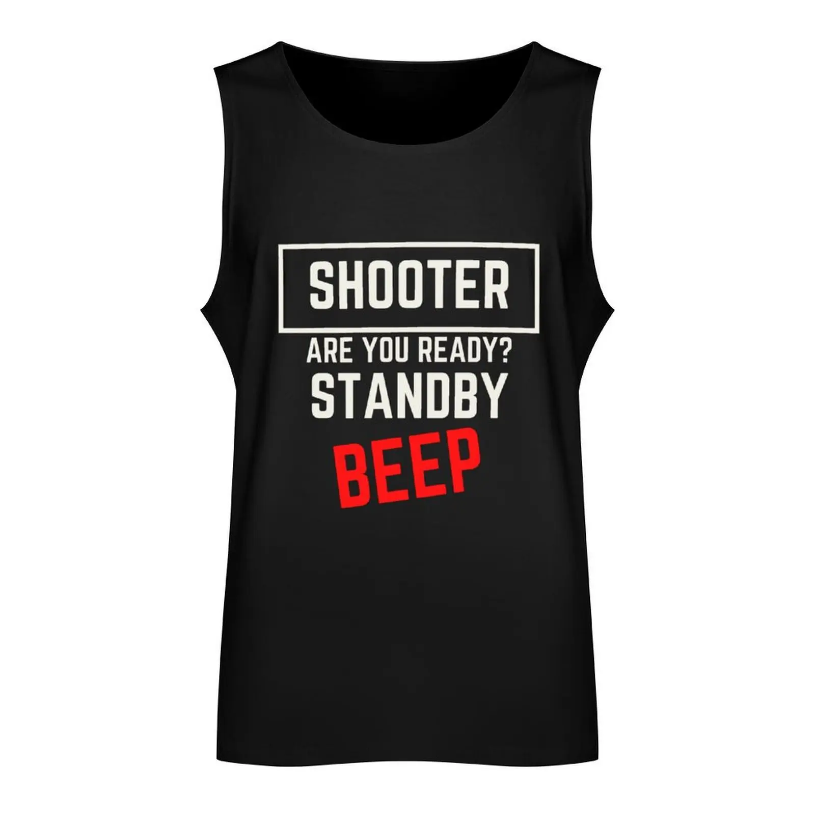 Shooter are you ready Design - white/red Tank Top male top Men's gym