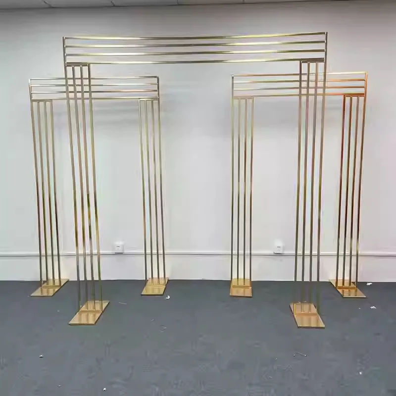 Wedding background frame wrought iron gold-plated props outdoor wedding square shelf screen indicator welcome arrangement arch
