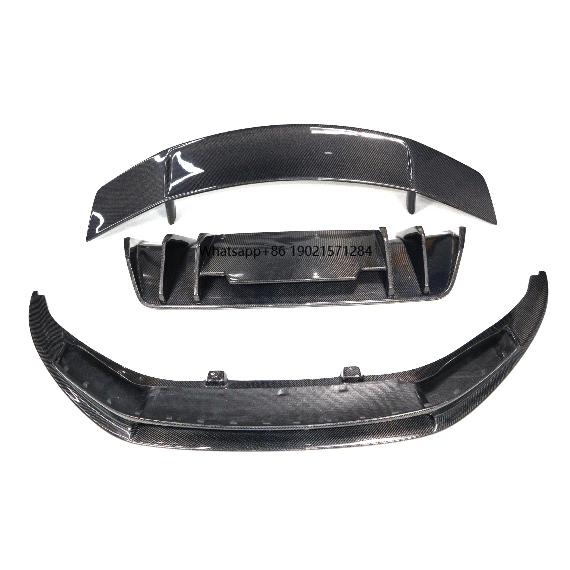Carbon Hot Sale Rear Lip Spoiler Auto Body Car Parts V Type Carbon Fiber Kit Front & Rear Bumper Lip for Audi R8 2017-2019