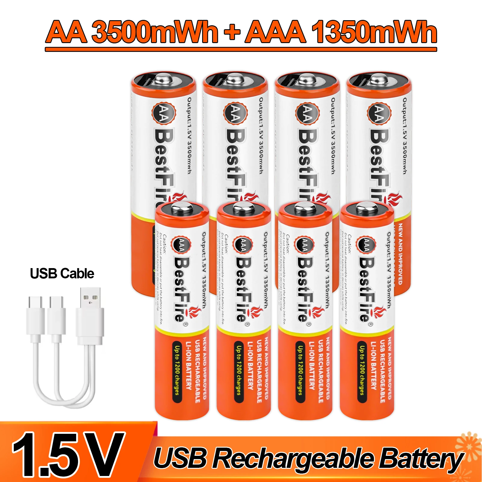 2-20PCS New AA 1.5V Lithium Rechargeable Battery 3500mWh AAA High Capacity USB-C Li-ion Battery for Camera Remote Control Toys