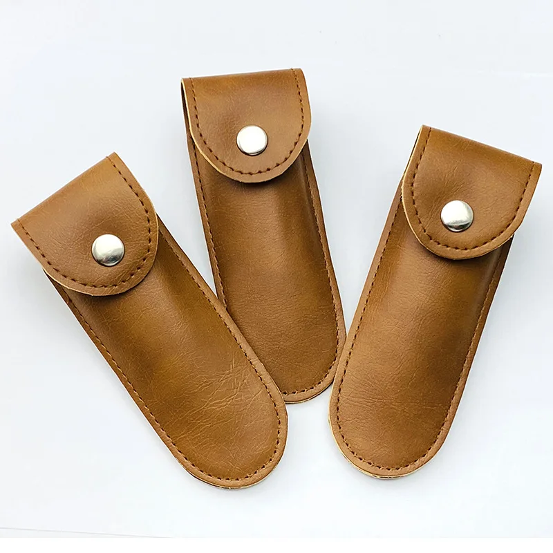 Outdoor Folding Knife Faux Leather Sheath Universal Leather Sheath Folding Knife Sheath PU Faux Leather for Camping