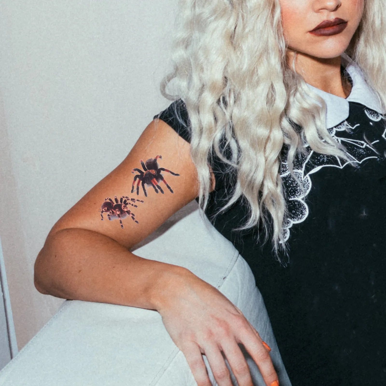

18pcs Waterproof Temporary Tattoos 3D Spider Design Horror Body Stickers For Halloween Legs Neck Decor Permanent