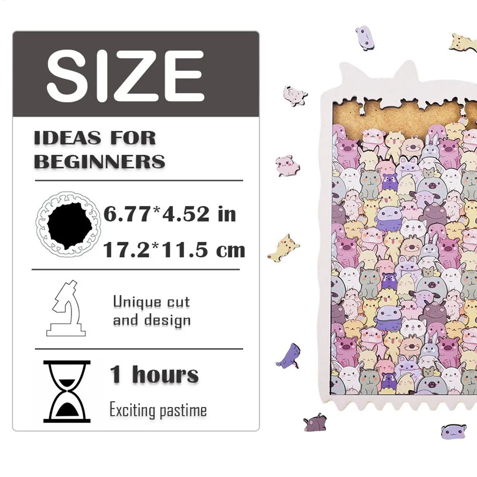 لغز الحيوانات الخشب بانوراما غرفة المعيشة الديكور ديكور المنزل الحيوان الألغاز للبالغين المراهقين جامعي لعبة التجمعات العائلية #4