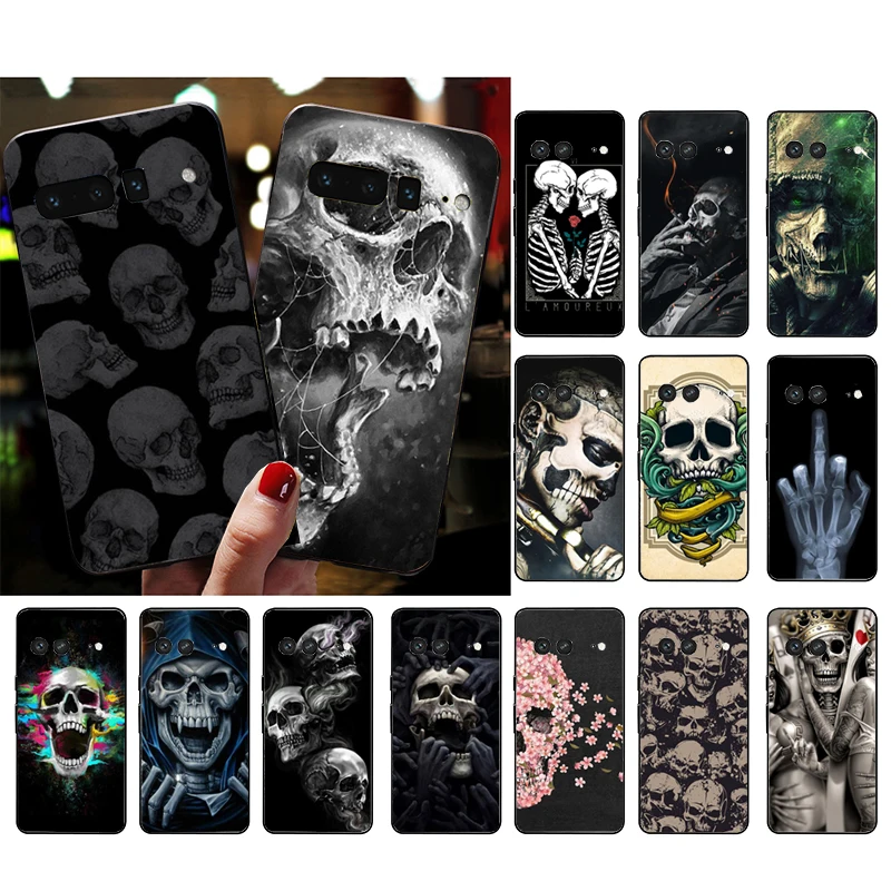 

Grim Reaper Skull Skeleton Phone Case for Google Pixel 8A 8 7 Pro 7 7A 6A 6 Pro 5A 4A 3A Pixel 5 6 4 3 3A XL