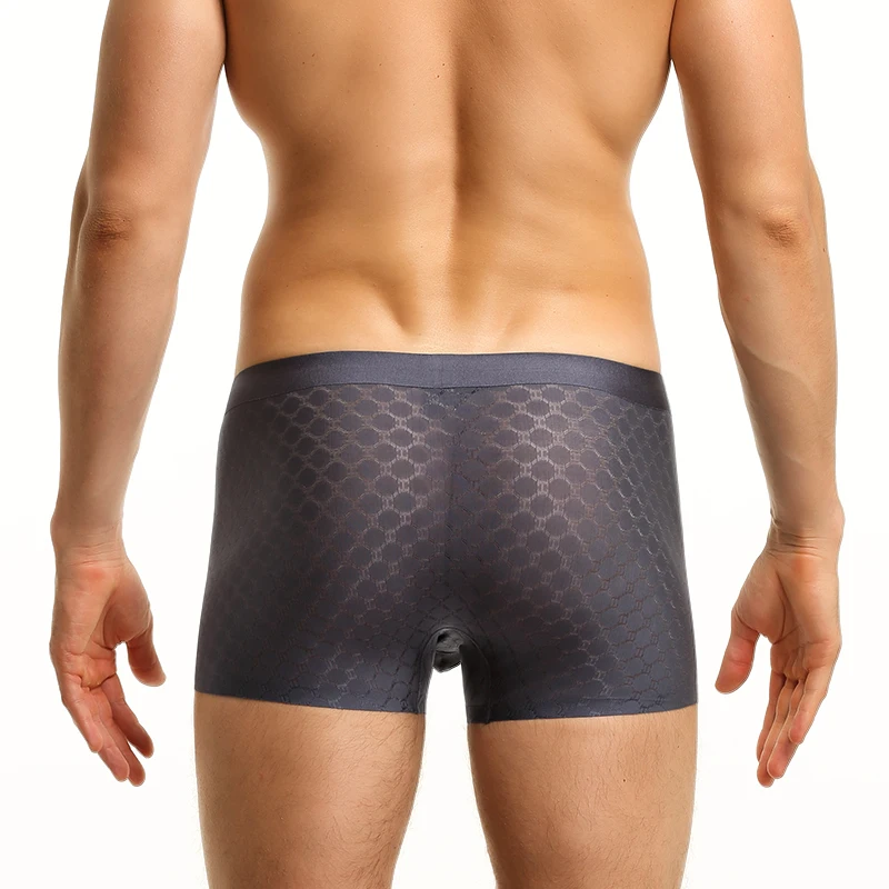 

5PCSIe silk underwear, men's briefs, summer thin, breaable, fourered trouser cuffs, seaess briefs, men shrt trser