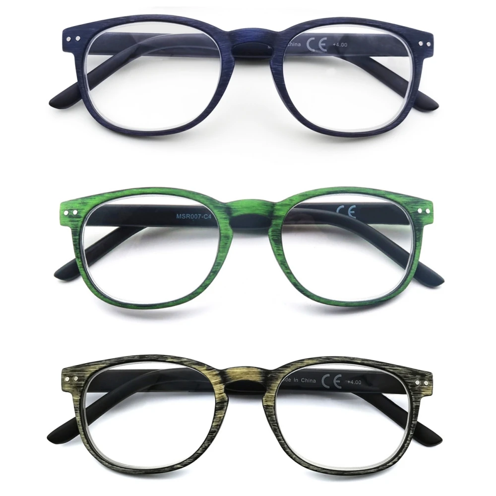MODFANS-gafas de lectura redondas para hombre y mujer, lentes de lectura de aspecto de madera, Marco Vintage, bisagra de primavera con dioptrías de + 0,5 a + 5,0
