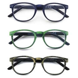 MODFANS Wood Look Reading Glasses Men Women Round Sun Readers Eyeglasses Frame Vintage Spring Hinge with Diopter +0.5 to +5.0