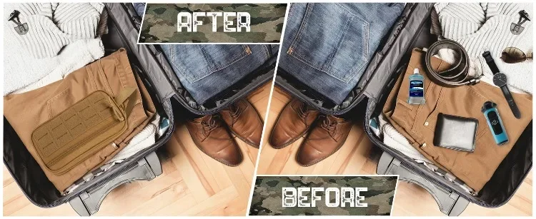 Reise-Duschhygiene-Tasche zum Aufhängen, Dopp Kit, Taktische Rasier-Tasche für Herren und Damen, Mini Molle Anhänge-Werkzeugtasche, Outdoor Toilettenartikel Aufbewahrungstasche – Detail 2
