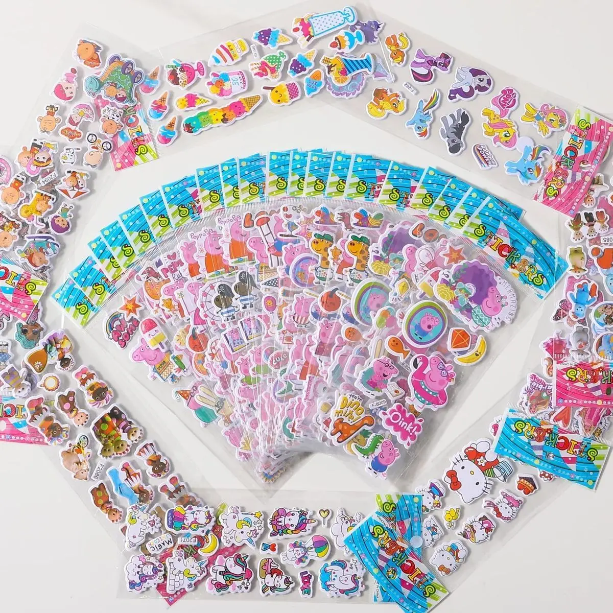 Peppa Pig stickers 3D three-dimensional stickers girls cartoon bubble stickers cute fun embossed wall stickers view 5