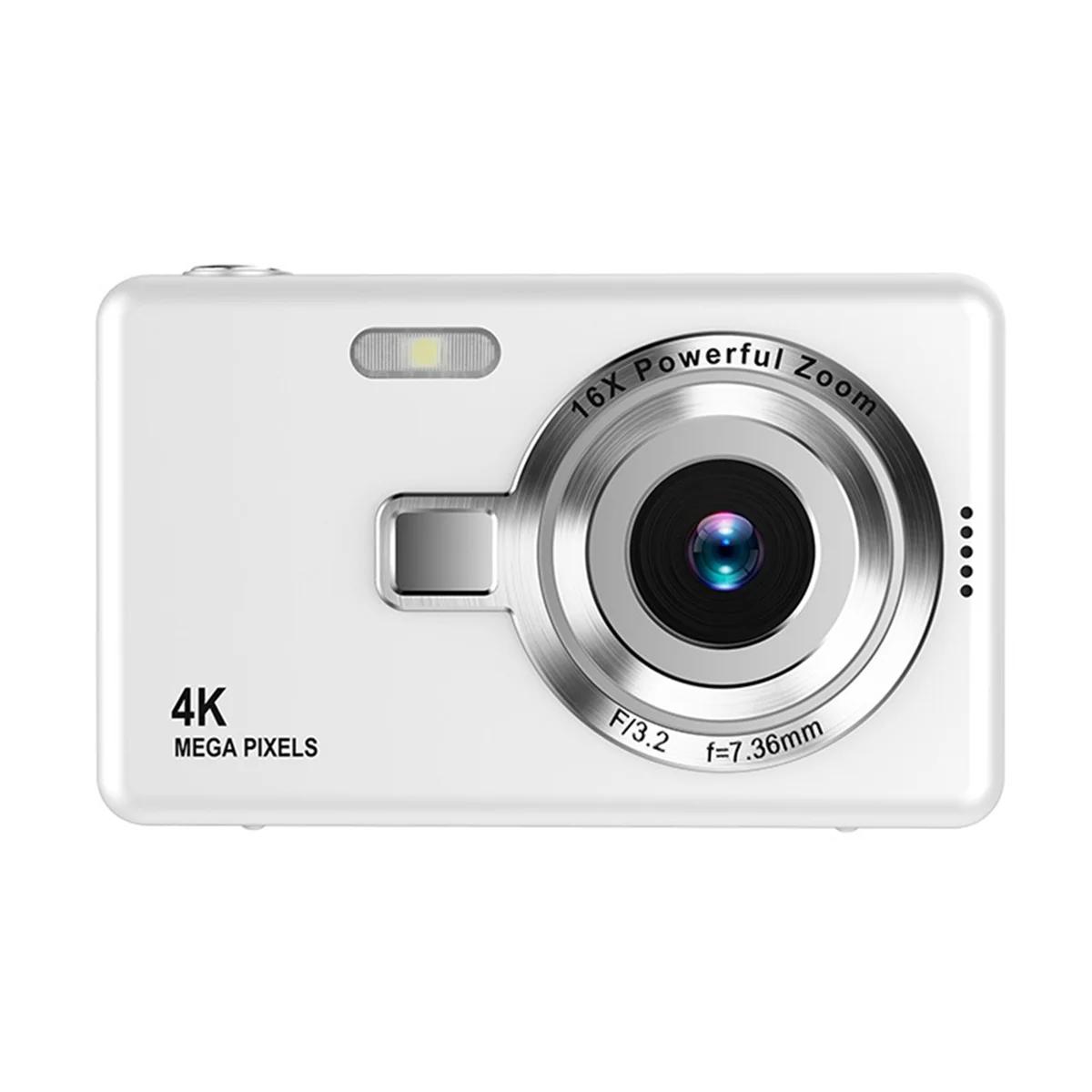 TCE HD 1080P 96MP Digital Camera for Children - 16X Zoom, 2.4 Inch IPS Screen, Ideal for Beginner Photography White