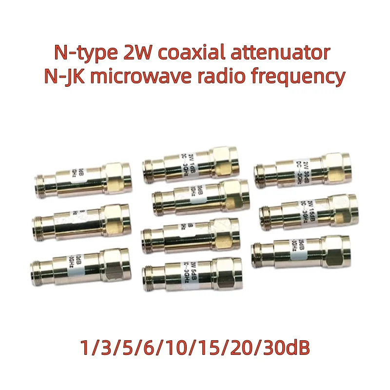 N-JK Microwave Radio Frequency  N-type 2W Attenuator 1/2/3/6/10/20/30/40/60dB  DC-3GHz RF Coaxial Fixed Attenuator SMA Connector