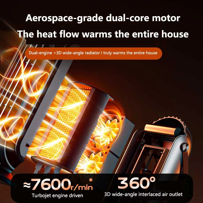 ميديا جديد 2000 واط ذكي سطح المكتب الفضاء سخان قوي PTC السيراميك التدفئة السريعة 4 إعدادات الحرارة للاستخدام المنزلي مكتب غرفة نوم #5