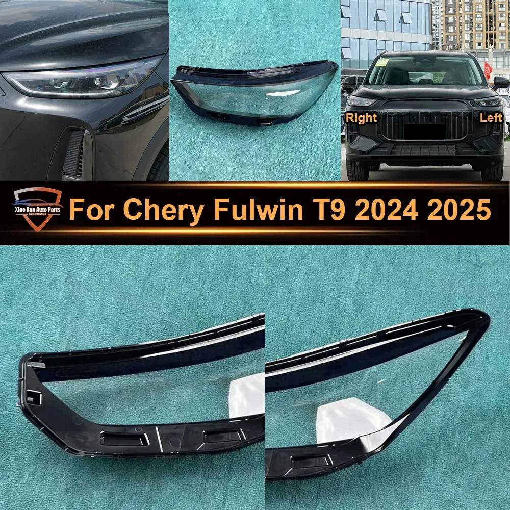 

For Chery Fulwin T9 2024 2025 Front Headlight Cover Transparent Mask Headlamp Lamp Shell Replace Original Lampshade Plexiglass