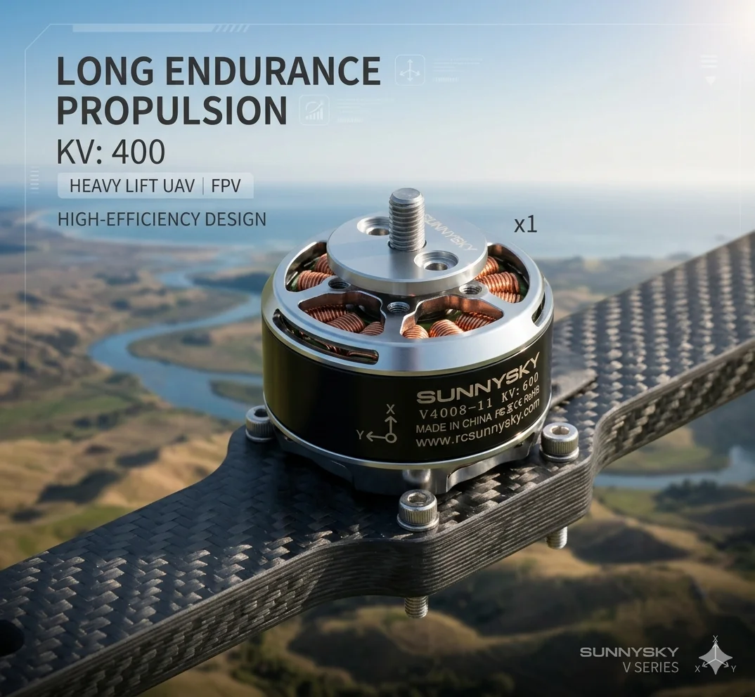 

Высокоэффективный бесщеточный двигатель SunnySky V4014 400KV (обновленная серия V) для крупногабаритных БПЛА и дронов, для систем тяги с длительным временем полета