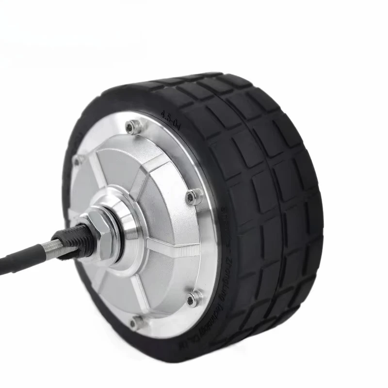 4.5 Inch DC 24V 200W 150kg Load Dual Shaft Electric Brushless Wheel Hub Servo Motor for Robot AGV Wheelchair Logistic Conveyor