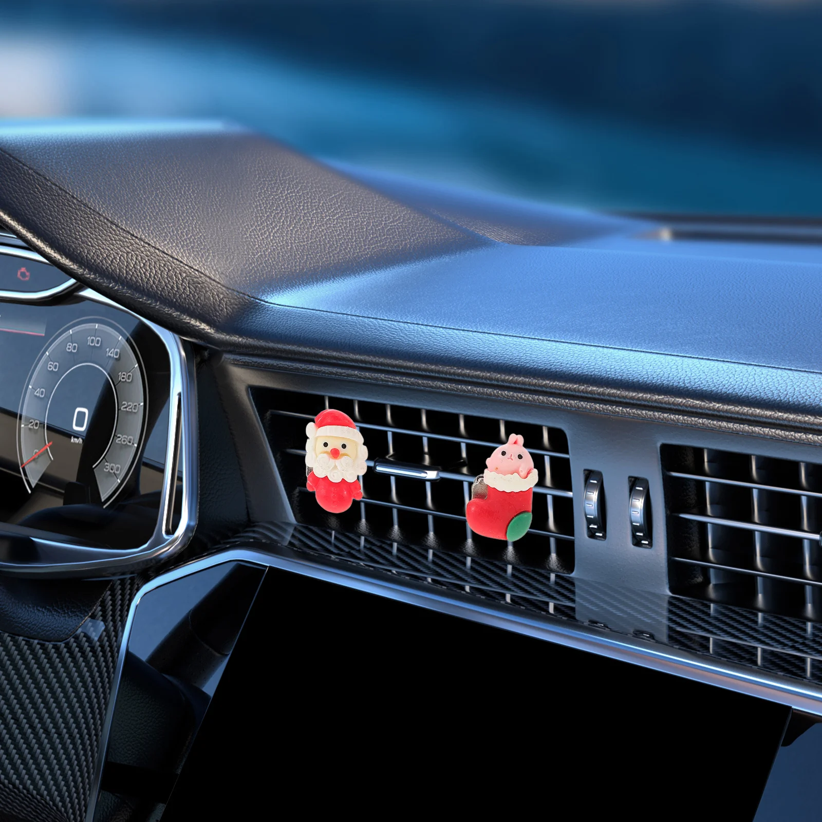 

5Pcs Car Air Freshener Vent Clip Stylish Christmas Decoration Resilient Metal Resin Material No Tools Needed Car Interior