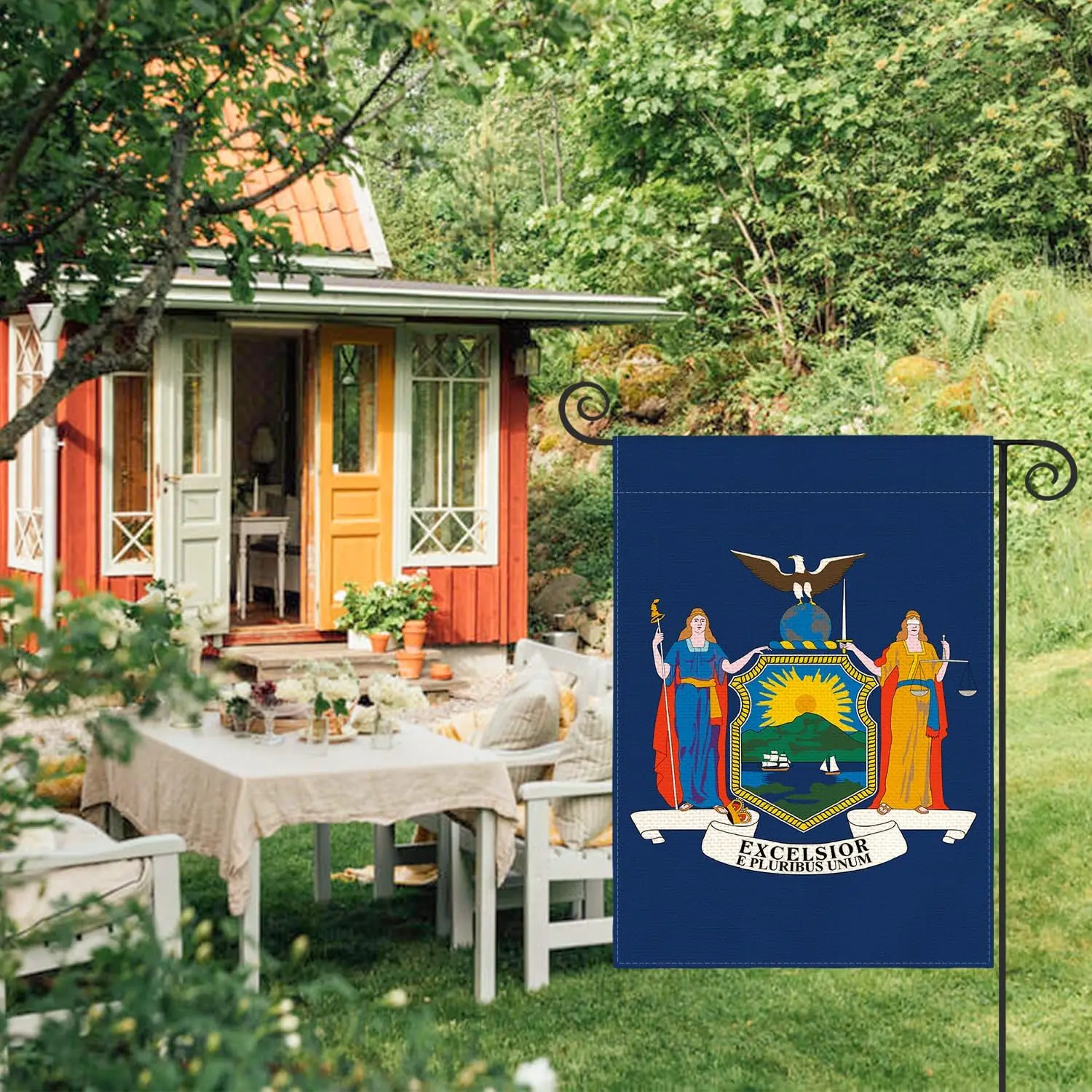 AVOIN colorlife New York U.S. States Garden Flag 12x18 Inch Double Sided Outside, Patriotic Unity Local Yard Outdoor Flag