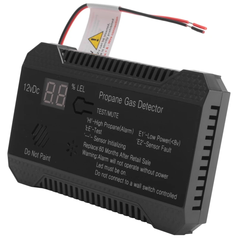 Propane  12V LPG Natural Gas Sensor Leak Alarm 85DB Siren For Car RV Home Digital Propane Tester Meter