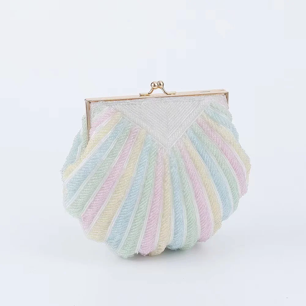 Borsa a tracolla fatta a mano con perline di perle di lusso borsa da donna borsa da sera di moda borsa a tracolla con pochette per feste di