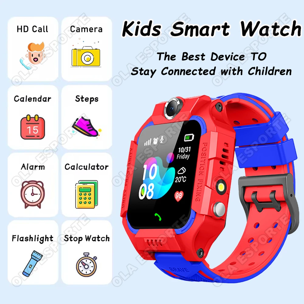 

Новые детские смарт-часы 2026 года с 2G, GPS, SOS, водонепроницаемые, с видеозвонками и HD-камерой, телефон-часы для мальчиков и девочек, подарок на день рождения