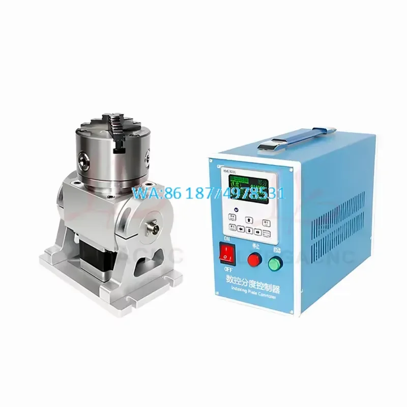 Wmwmnu Adjustable Angle HT90-10-100A CNC Rotary A-axis Indexing Head With 100mm Chuck and 3 Jaws for Marking CNC