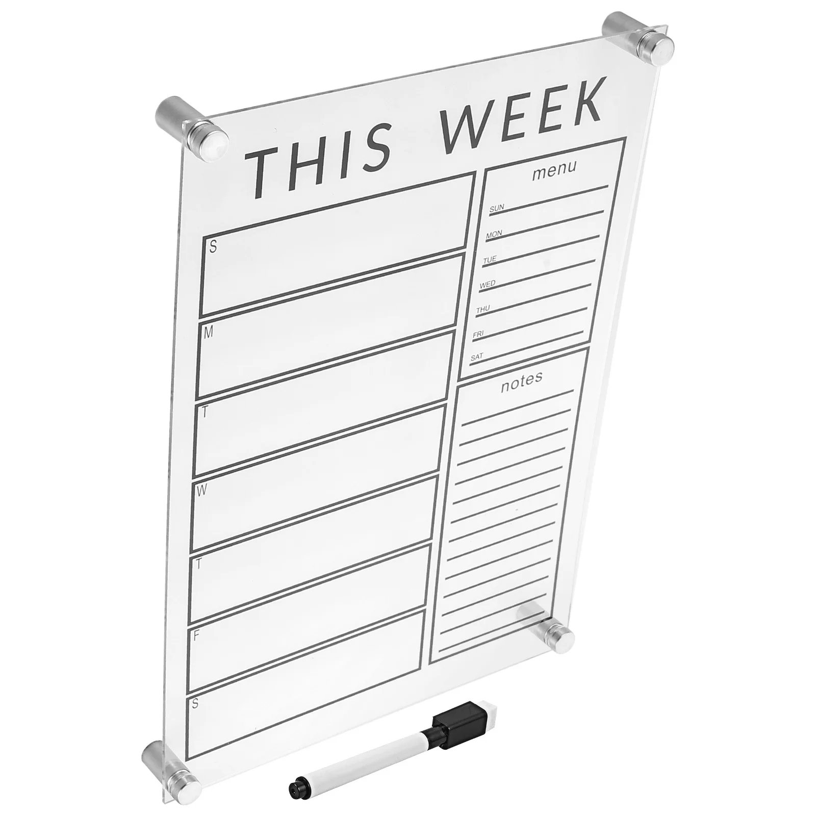 1 مجموعة 1 مجموعة تخطيط قابل للمسح للمكتب الاكريليك مذكرة التخطيط الأسبوعي تذكير مجلس أسبوعي استخدام المنزل المدرسة السفر #6