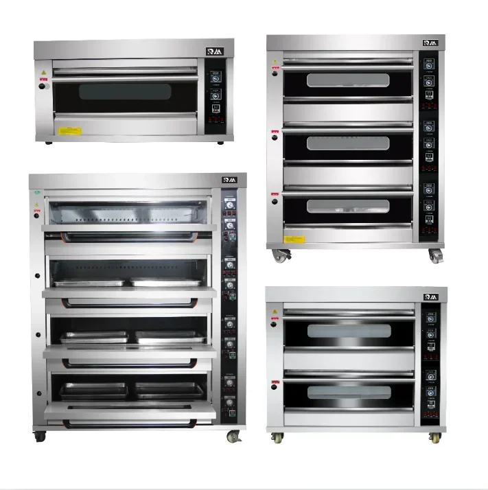 Commercial professional small gaz gas and Electric baking bread single Double deck baker pastry oven bakery equipment with steam