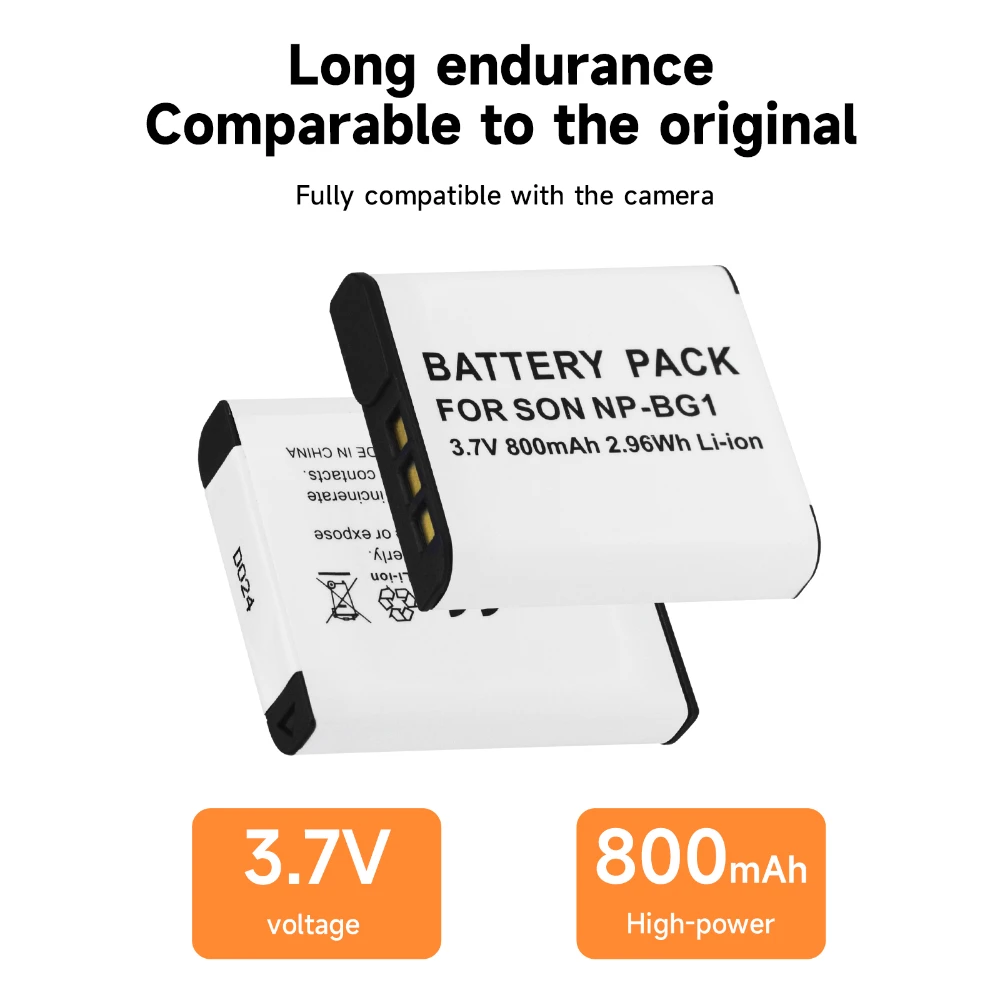 NP-BG1 소니 사이버 샷 DSC-W100 DSC-WX1 W120 DSC H3 H7 H50 NP-FG1 NP FG1 카메라 배터리, C타입 충전기 포함 NP BG1 배터리