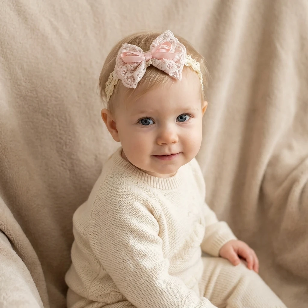 Headbands for Girl Soft Elastic Lace BowBaby Girl Hair Band 