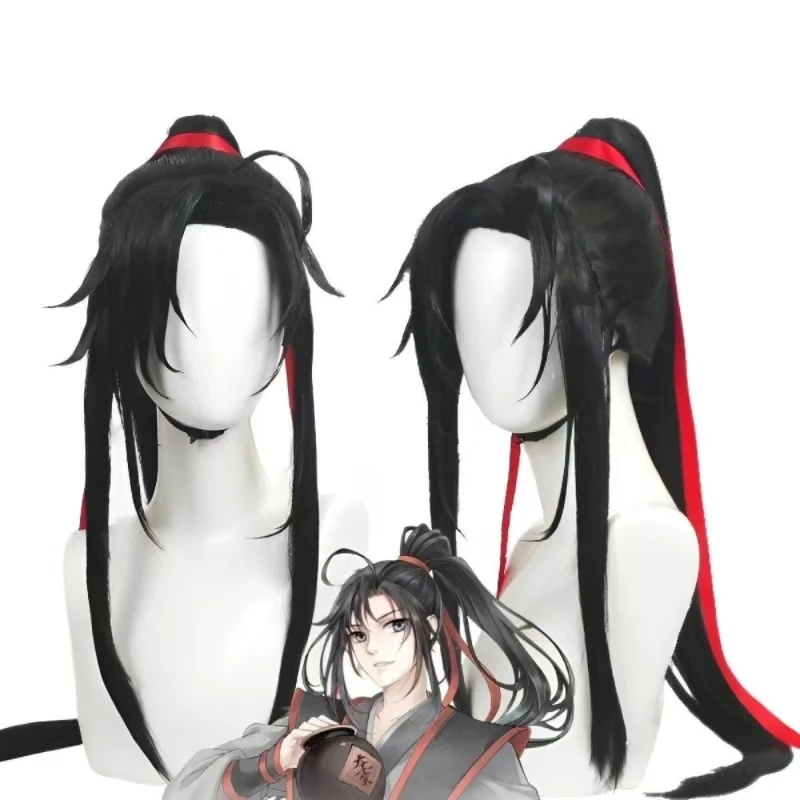 

Anime Grandmaster of Demonic Cultivation Wei Wuxian Cosplay Wigs long black Synthetic Hair Heat Resistant Fiber Rose net