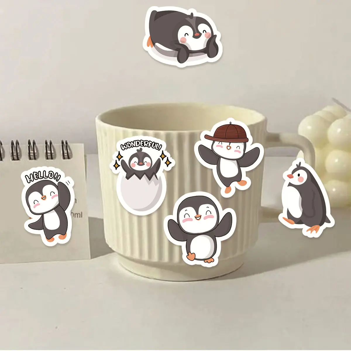 Etori Life 46pcs Cute Cartoon Antarctic Penguin Exquisite Patterns Student DIY Laptops,Diaries,Scrapbooks Decoration Stickers