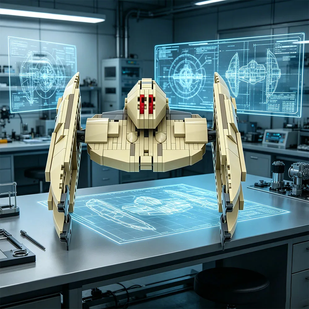 MOC Film-Starfighter Vulture Droid Technische Roboter-Figuren Raumschiff-Bausteine Kinder Festival Party Geschenke – Detail 5