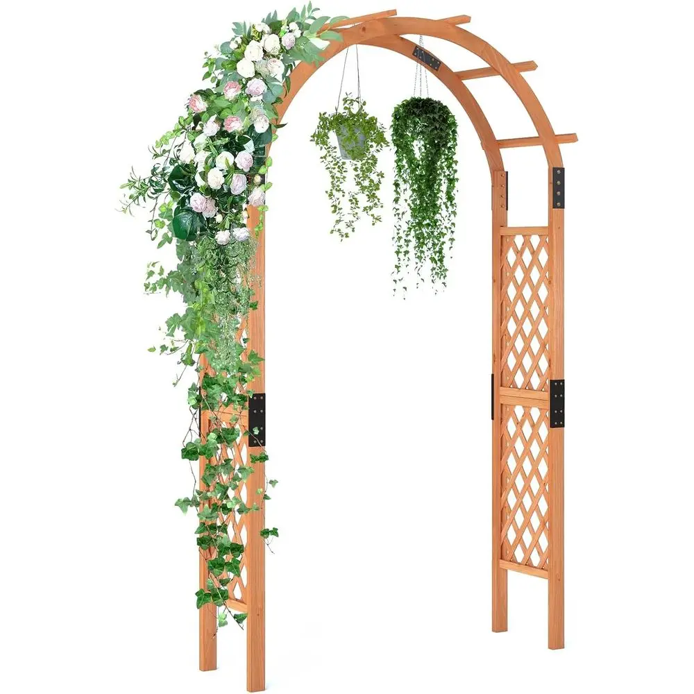 

7.7 Ton Wooden Garden Trellis, Outdoor Pergola Arch, Climbing Plant Support, Weatherproof Wedding Ceremony Arch, Garden Decor, E