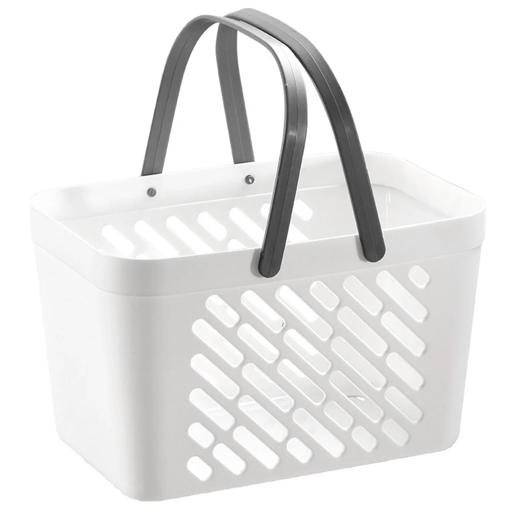 سلة دش محمولة حاوية تخزين بلاستيكية مقبض تصميم مجوف أشتات منظم سطح المكتب سلال صغيرة #6