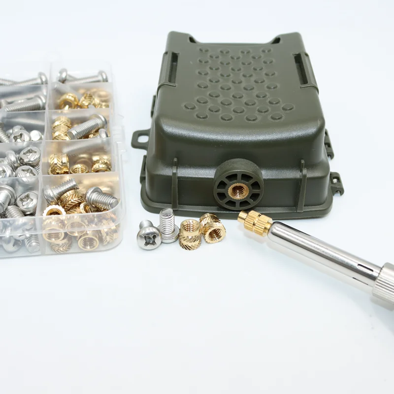 Heat Set Insert Soldering Iron Tip Head M2 M3 M4 Hot Melt Brass Insets Nut and Bolt Thread Insertion Kit for Plastic Printing 3D