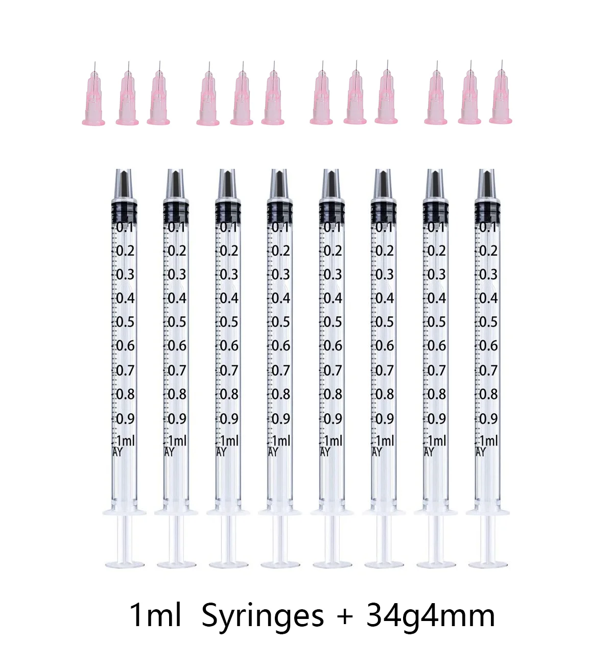 Agulhas de Injeção Descartáveis Agulhas de Desenho Ferramenta de Injeção Agulhas Pontiagudas Seringas 1ml 34g4 mm 32g4 mm 30g4 mm