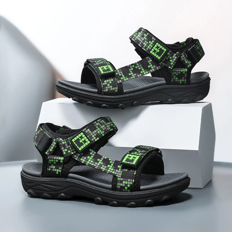 

Регулируемые сандалии на липучках для мальчиков, нескользящие, износостойкие, дышащие, с мягкой подошвой, повседневные, для активного отдыха, пляжа и спорта, для детей