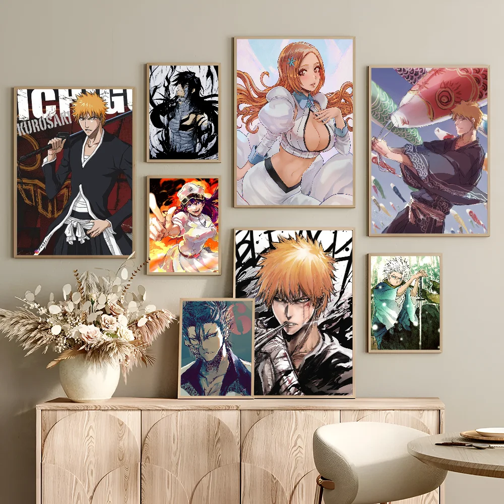 Anime Bleach DIY Sticky Poster Vintage Room Bar Cafe Decor Home Decor