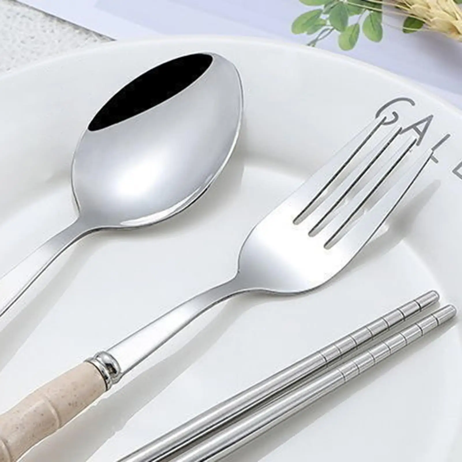 Utensilios de acampada con palillos, cuchara, tenedor, juegos de cubiertos para acampar, para el hogar, boda, fiesta, Picnic, viajes universitarios al aire libre, guardería